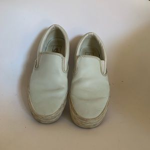 Mint leather slip on Vans 8w